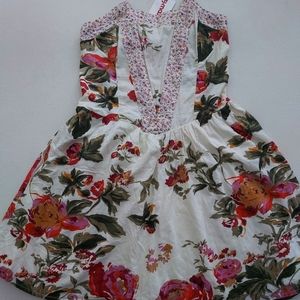 Fire Los Angeles Cream Floral Dress Sz M